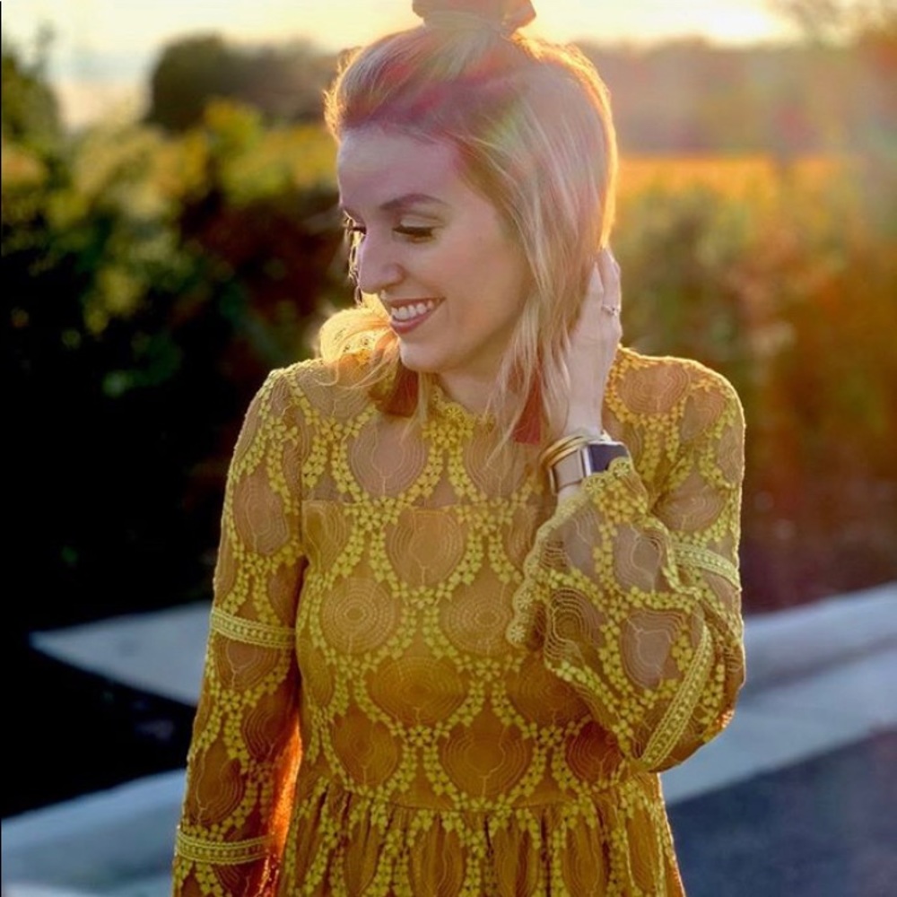 Mustard Yellow lace dress